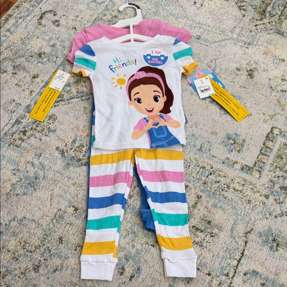 Colorful Striped Kids Pajamas Ms. Rachel